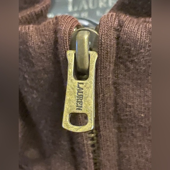 Lauren Ralph Lauren Chocolate Brown Faux Suede Long Sleeve Jacket Small Petite - Picture 6 of 10